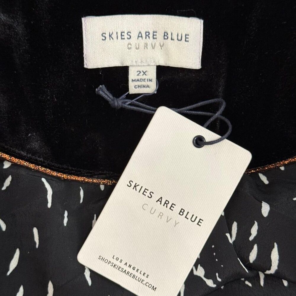 SKIES ARE BLUE ~ Plush Velvet Duster Coat and Jeggings - BLACK! NWT! Size 2X - Picture 8 of 15